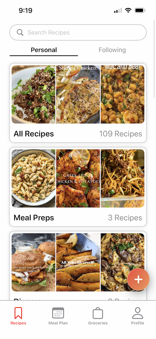 Kitch app showing import feature