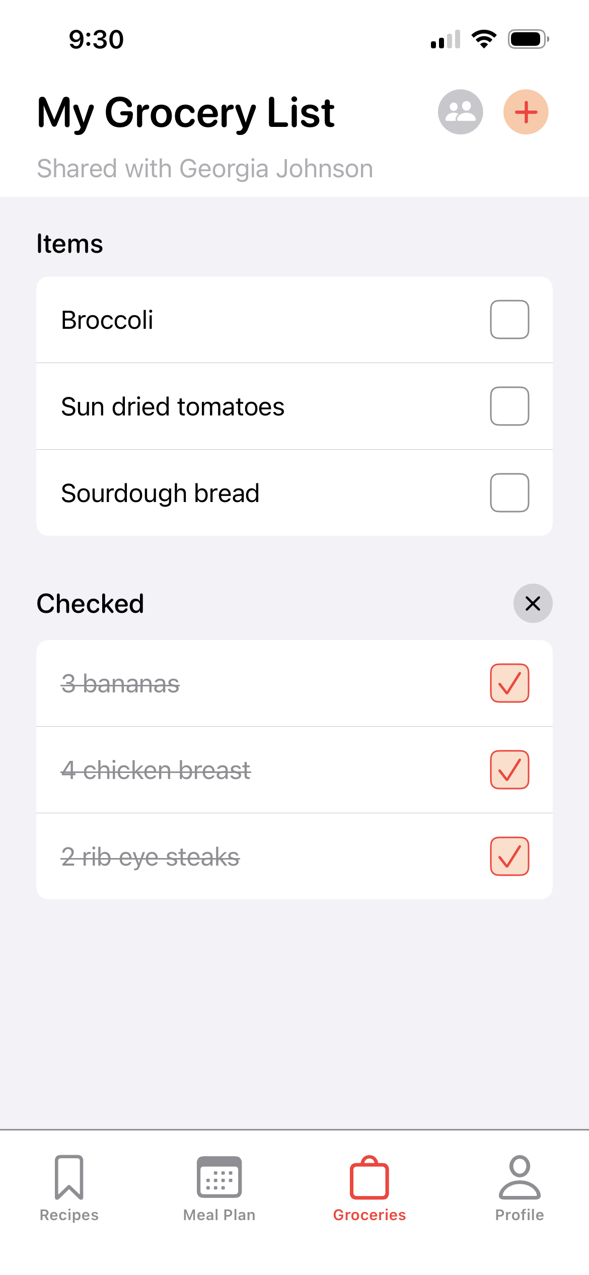 Kitch app showing import feature